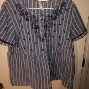 NWOT striped peplum top
